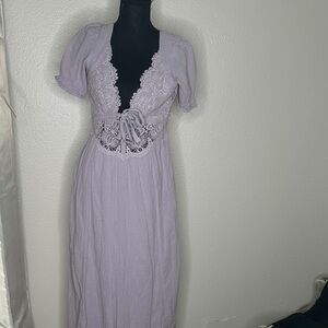 Free People Lavender Lace Midi Dress